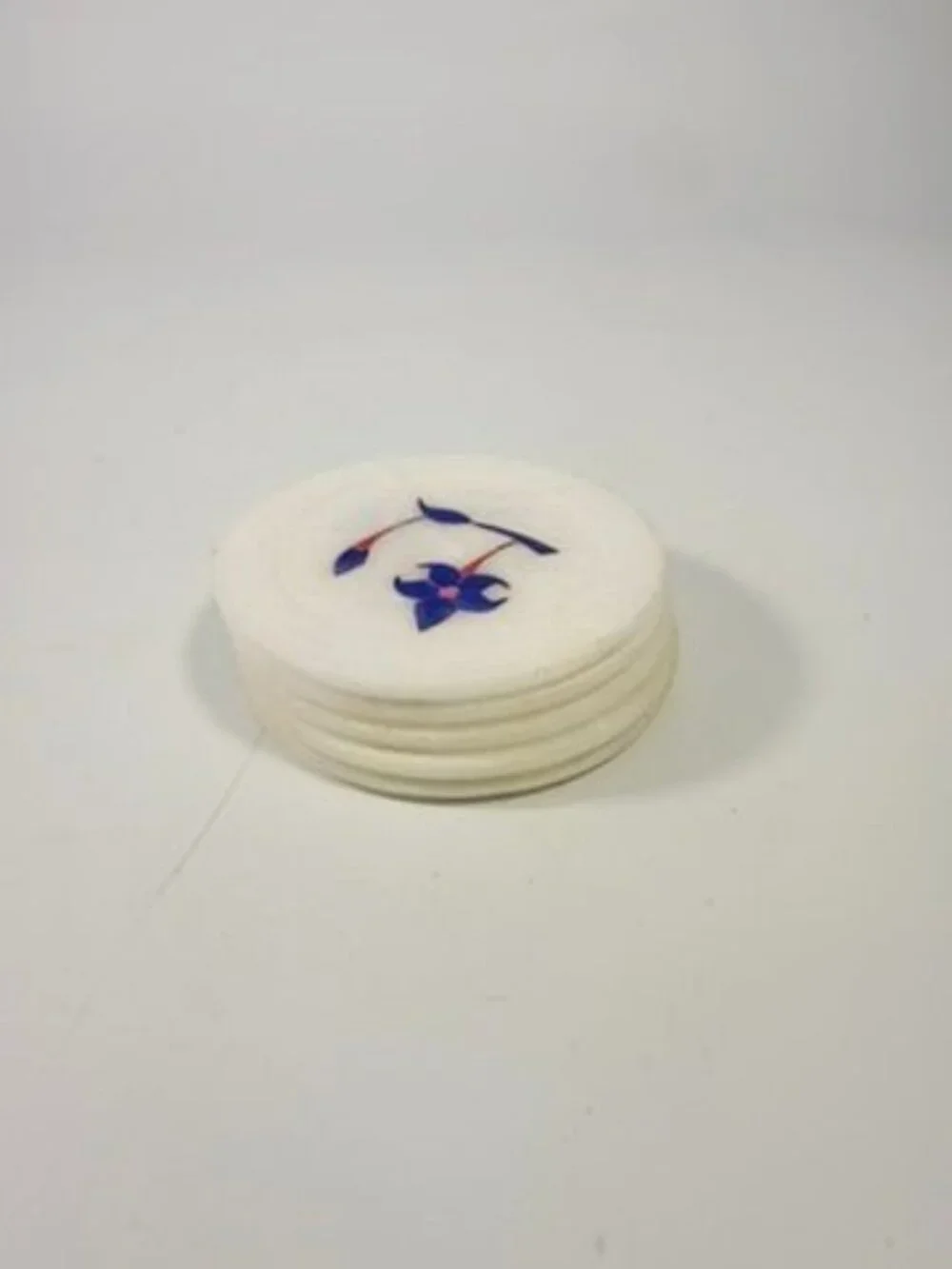 Marble Coaster Set 5 Lapis Lazuli Inlay Stone Floral Barware Decor Replacement S